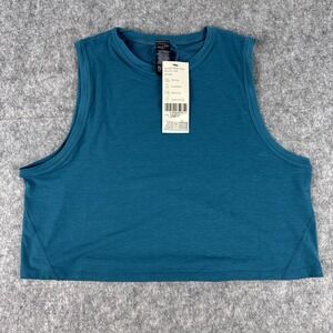 Sweaty Betty Breathe Easy Crop Muscle Tank Womens Small Blue SB9083 Running Gym